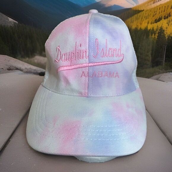 Dolphin Island Alabama,  Cap Hat Adjustable Baseball Mesh Tie-Dye - Picture 1 of 9